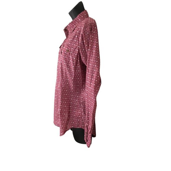 Ariat Western Inspired Pink Button Down Shirt With Snaps Size M - Picture 4 of 9
